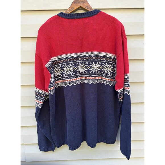 Vintage 90’s Saddlebred Men's Ski Sweater Size XL Nordic Knit Snowflake Holiday - Picture 4 of 6